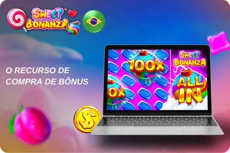 Recurso de compra de bônus no Sweet Bonanza com multiplicador 100x